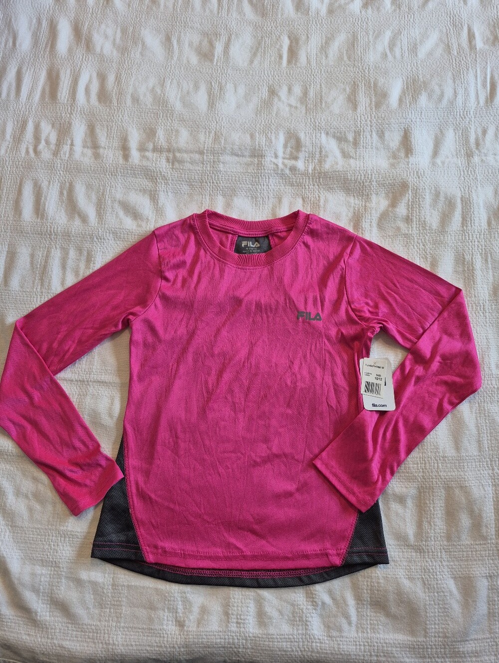 Fila girls size Medium 10/12 pink and gray athletic style shirt NWT